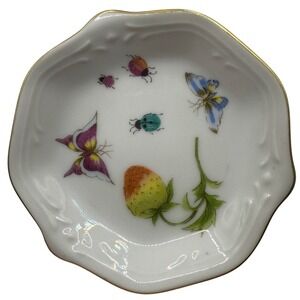 VTG Ardalt Royal Crown Spring Time Trinket Candle Dish Butterfly Ladybugs